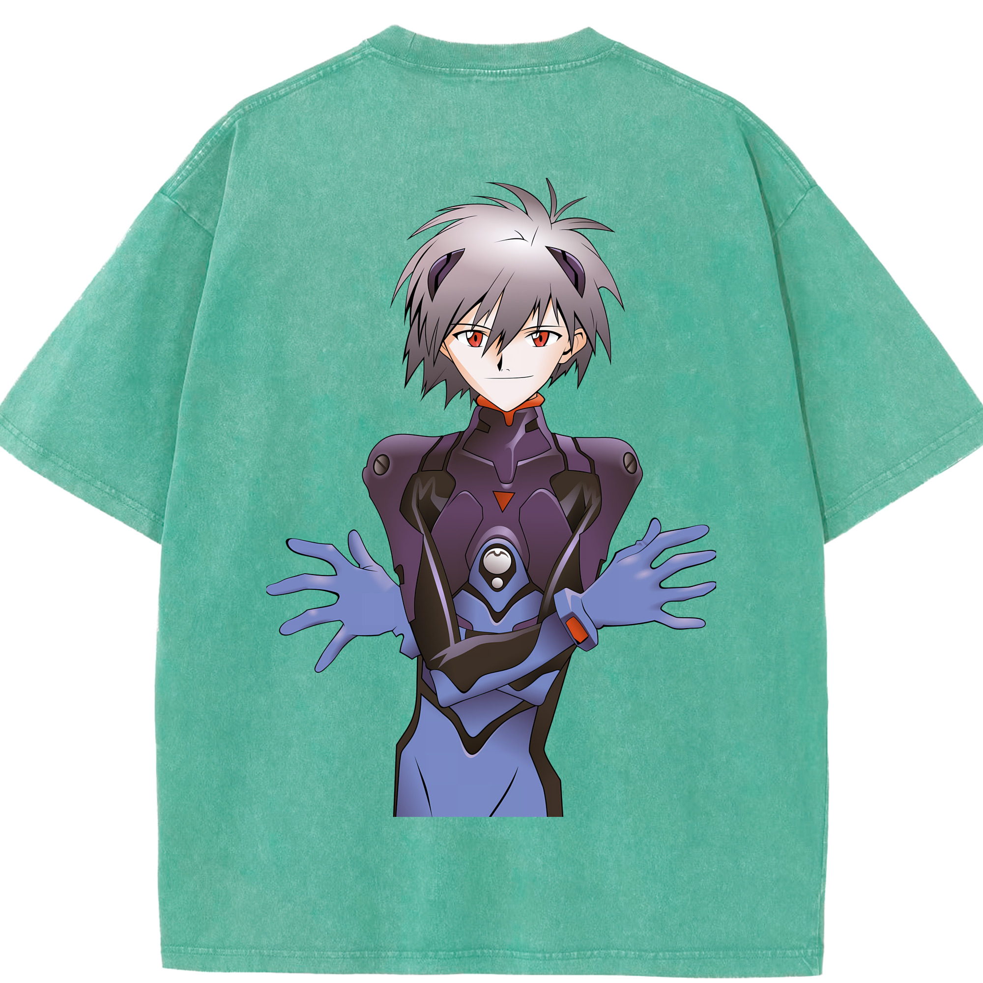 （画像用） EVA 新世紀エヴァンゲリオン 綿100% ヴィンテージ風 半袖Tシャツ（背面プリント）